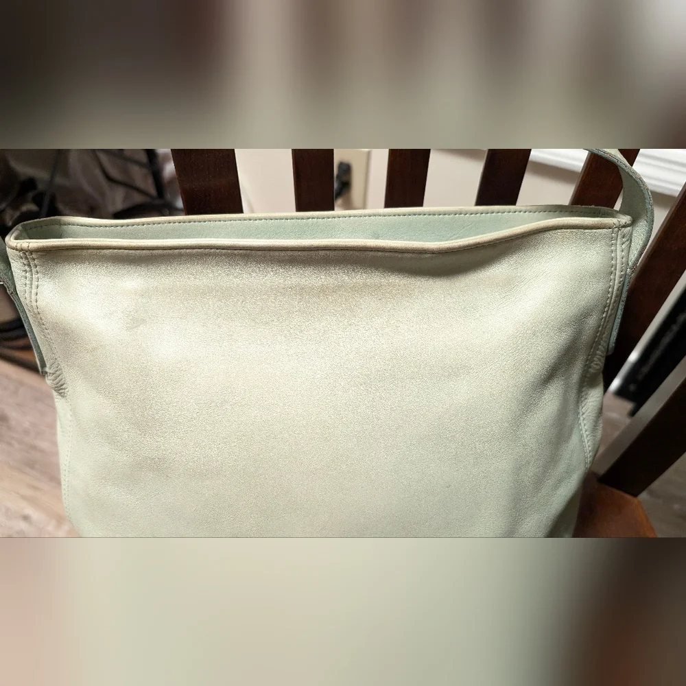 Vintage Coach leather soho zip boho shoulder bag aqua green M6H-4161,made in USA - Picture 13 of 16